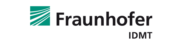 Logo of Fraunhofer IDMT featuring stylized white lines on a green square next to the text "Fraunhofer IDMT" in black.